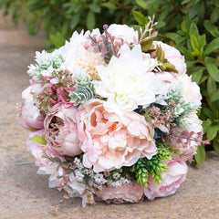 Pink Real Touch Flowers Peony Bouquets for Wedding  Bridal Bouquets or Centerpieces