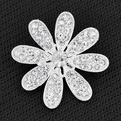 Pretty Flower Brooch Gold or Silver