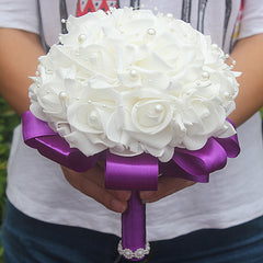 Wedding Foam flowers In Solid Ribbon Color