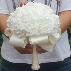 Wedding Foam flowers In Solid Ribbon Color
