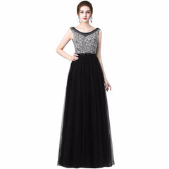 Luxury Style Tulle Evening Dress with Bling Bead and Crystal Pearl