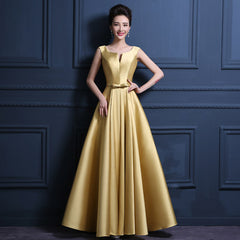 V-opening &Lace-up Back Celebrity Dress