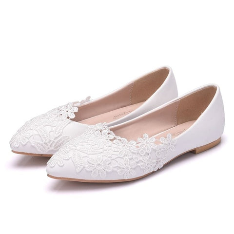 White Lace Wedding Shoes