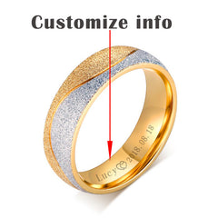 Sand Blasted Gold Stainless Steel Ring
