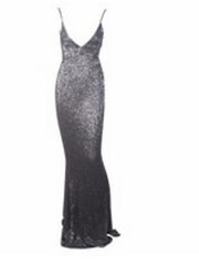 Deep V-Neck Open Back Fishtail Sequins Long Dress