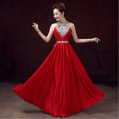 Beading Pleat Silk Celebrity Evening Dress