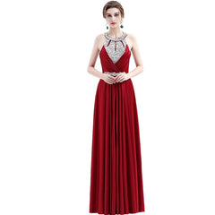 Beading Pleat Silk Celebrity Evening Dress