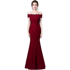 Lacy Mermaid Off-Shoulder Celebrity Dress