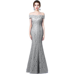 Lacy Mermaid Off-Shoulder Celebrity Dress