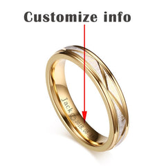 Matte Finish Stainless Steel Gold Plated Couple Bands