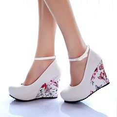 Simple Ankle-Strap Wedding Wedge