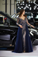 Sexy Beading Illusion Evening Celebrity Inspired Dress