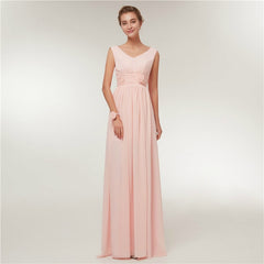 Pink Chiffon Bridesmaid Dresses  A-Line Sleeveless