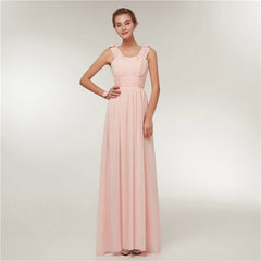 Pink Chiffon Bridesmaid Dresses  A-Line Sleeveless