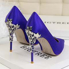 Metal Carved Heels Shoes