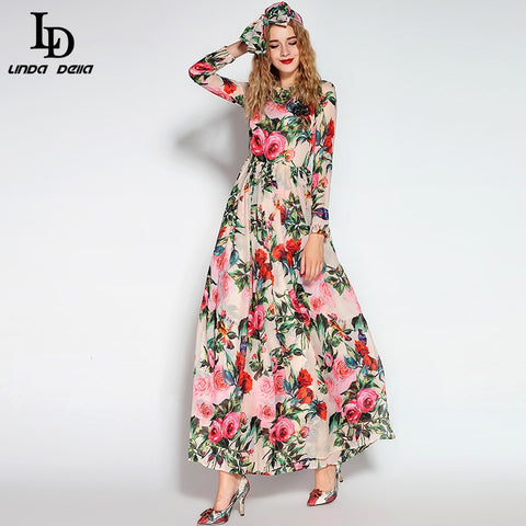 Floral Long Sleeve Maxi Dress