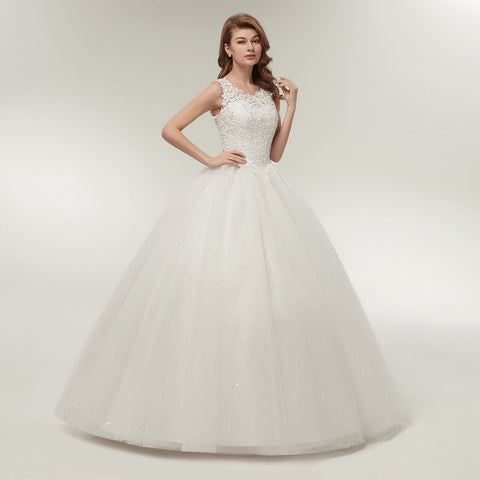 Lace Up Ball Gown Quality Wedding Dress
