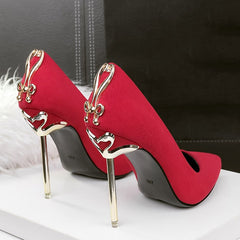 Ladies High Heels with Golden Touch