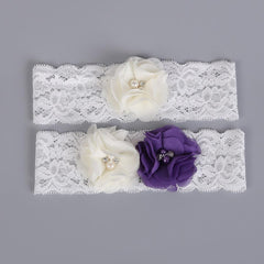 Purple Flower Garter Lace