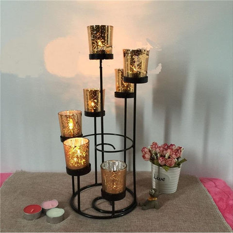 Retro Frame Adornment Wrought Iron Candles Holders Wedding Centerpieces