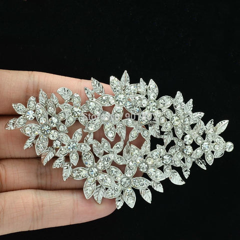 Rhinestone Crystal Flowers Bouquet Brooch