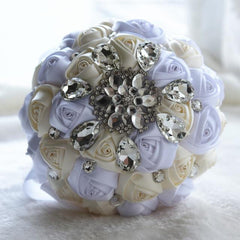 Rhinestones Wedding Bouquet Satin Multiple Colors