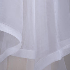 Ribbon Edge Short Wedding VeiL with Comb Two Layers Tulle