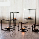 Romantic Geometric Cube Candlestick  Wedding Centerpieces