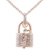 Rose Gold Plated Lock & Key Necklace