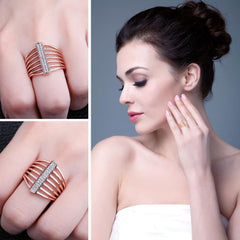 Rose Gold Plated Ring 925 Sterling Silver