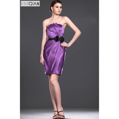 Scalloped Sheath Satin Sash Bridesmaid Dress