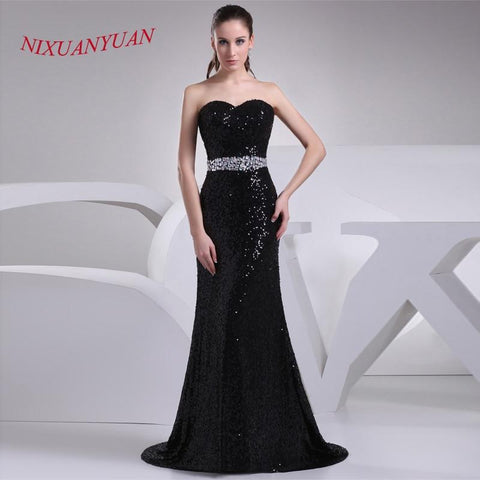 Sequined Floor Length Gown Sweetheart Mermaid Bridesmaid Dress