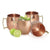 Set of 4 Handmade Hammered Copper Moscow Mule Mug - 100% Pure Copper with Brass Handle