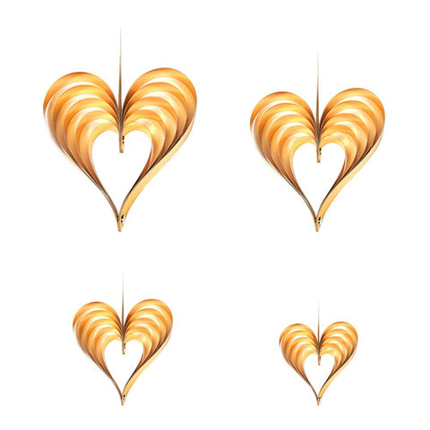 Set of 4pcs Heart Shaped Hanging Decoration 5 styles