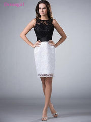 Sheath Appliques Lace Beaded Plus Size Short  Dresses Wedding
