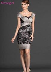 Sheath Cap Sleeves Lace Plus Size Short Elegant Dresses Wedding