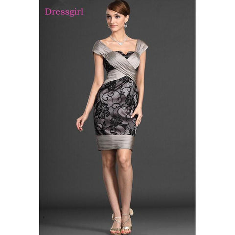 Sheath Cap Sleeves Lace Plus Size Short Elegant Dresses Wedding