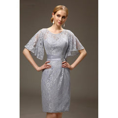 Sheath Half Sleeves Lace Plus Size Short Elegant Dresses Wedding
