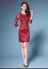 Sheath  O-Neck Appliques Elegant Dress for Wedding