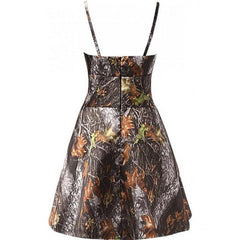 Short A-Line Camo Wedding Dresses Sleeveless Sweetheart Zipper Camouflage