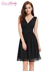 Short Bridesmaid Dress Double V-neck