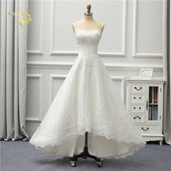 Short Front Long Back Wedding Dress Ivory