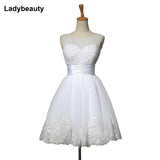 Short Wedding Dress Lace White/Ivory