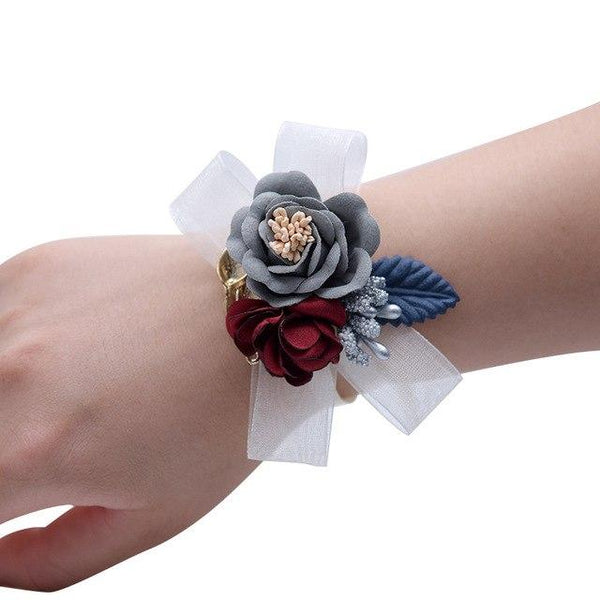 Silk Flower Wrist Corsage 4 Colors