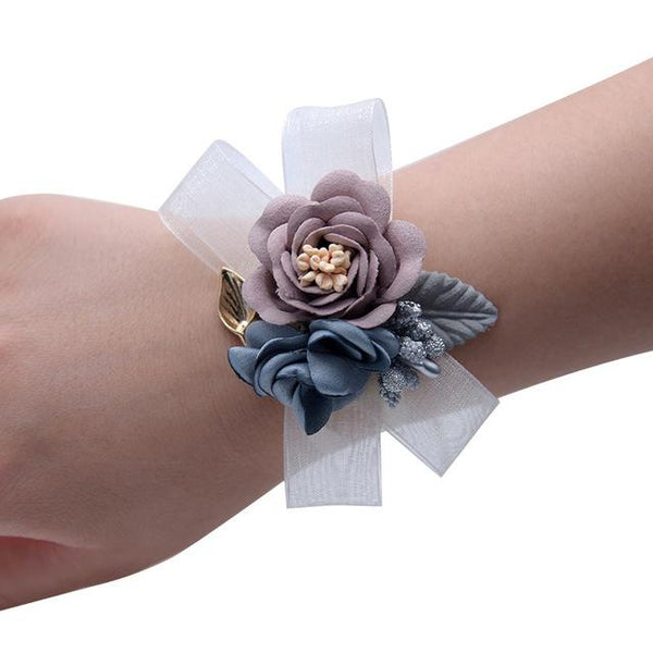 Silk Flower Wrist Corsage 4 Colors