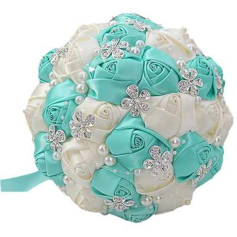 Silk Rose 2 Color Bridal Bouquet Many Colors