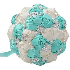 Silk Rose 2 Color Bridal Bouquet Many Colors