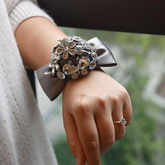 Silver Wrist Corsage Multiple Colors