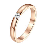 Single Stone Rose Gold Plated Ring