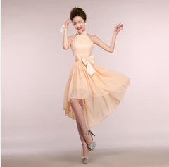 Sleeveless Halter Ankle-Length Bridesmaid Dress